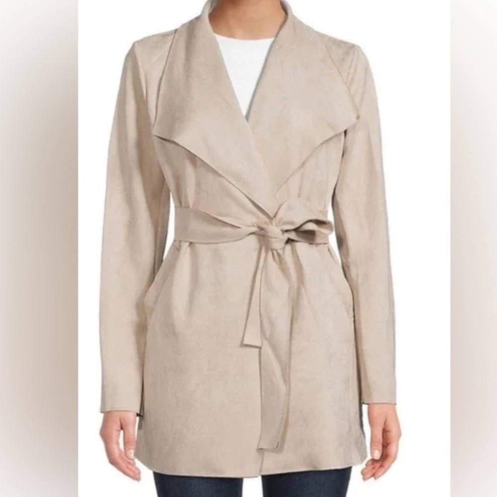 Banana Republic Faux Suede Beige Women's Wrap Tie Jacket | Size Medium